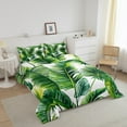 thumbnail image 3 of Erosebridal Tropical Palm Tree Leaves Bedding Comforter Set, Botanical Plants Down Comforter, Reversible 2 Pieces, 3 of 8