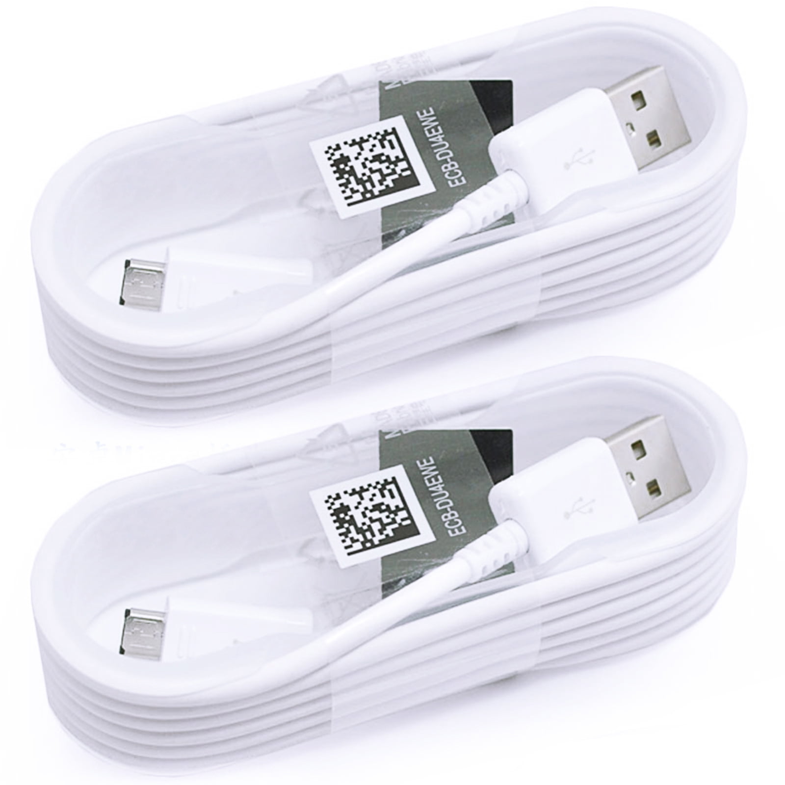 2-Pack OEM Original Samsung Micro USB Cable Fast Charging Charger Data Sync Cable Cord for Samsung Galaxy Note 4, Edge, S3, S4, S6 and S6 Edge, 1.5 Meter / 5 Foot (White)