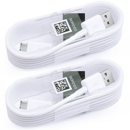 2-Pack OEM Original Samsung Micro USB Cable Fast Charging Charger Data Sync Cable Cord for Samsung Galaxy Note 4, Edge, S3, S4, S6 and S6 Edge, 1.5 Meter / 5 Foot