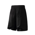 thumbnail image 3 of Casual Blend Shorts Elastic Waist Breathable Summer Pockets Embroidered Five Inch Short PantsBlackXL, 3 of 3