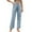 Light Blue, variant on Women's High Rise Zip Up Jeans Casual Split Hem Straight Leg Washed Denim Pants Gray M