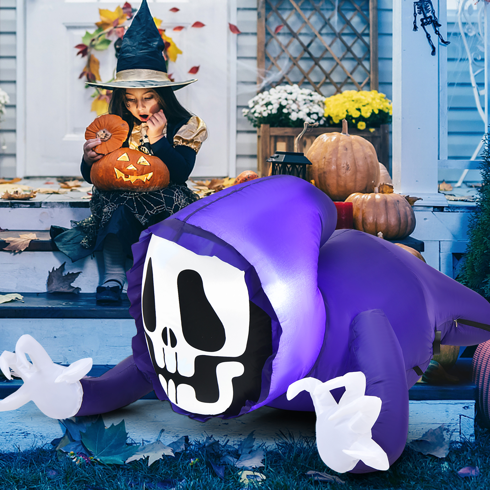 Costway Ft Halloween Inflatable Ghost Outdoor  Indoor Halloween  Decoration