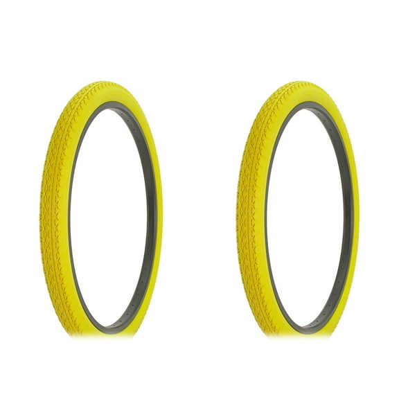 Tire set. 2 Tires. Two Tires Duro 26" x 2.125" Yellow/Yellow Side Wall HF-133. Bicycle Tires, bike Tires, beach cruiser bike Tires, cruiser bike tir