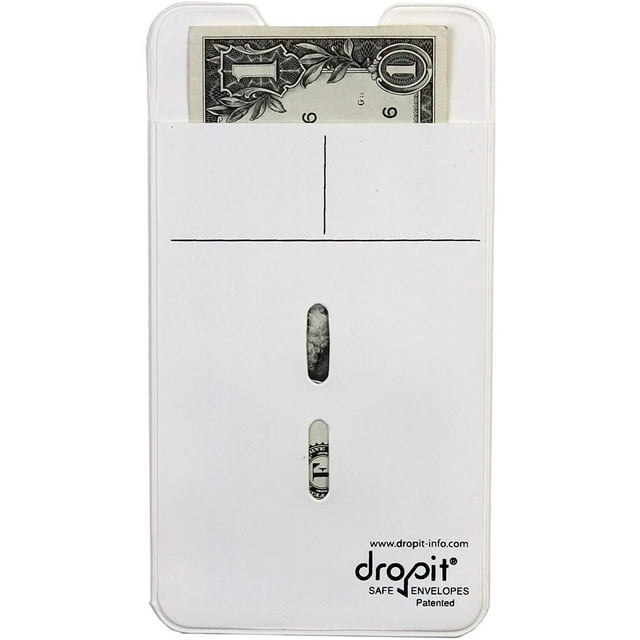 Enveloppe de Coffre-Fort Dropit Réutilisable pour le Dépôt Sécuritaire de Devises et d'Argent, Organiser les Coupons, les Devises et Autres Documents (Blanc, 50)