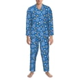 thumbnail image 3 of Naloa Tennis Men’s Pajamas Set - Long Sleeve Button Down Sleep Shirt and Pajama Bottoms Sleepwear Set-Medium, 3 of 7