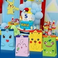 thumbnail image 4 of 12 PCS Party Favor Candy Bags for Pokemon Pikachu Themed Birthday Supplies Decor Kraft Paper Gift Bag., 4 of 5