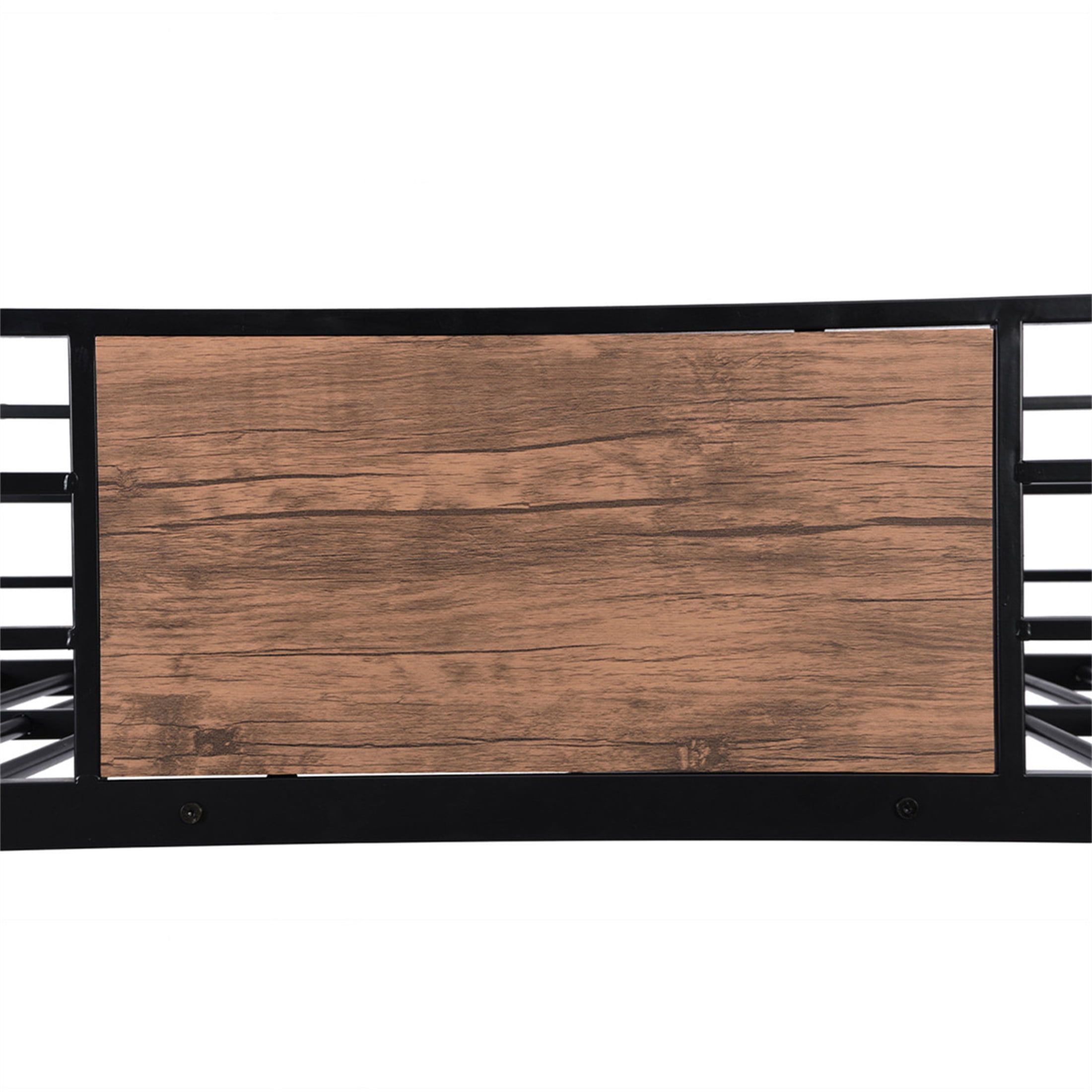 Aukfa Twin over Futon Bunk Bed, Metal Twin over Full Bunk Bed for Kids Teens, Space Save, Black
