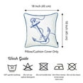 thumbnail image 2 of Blue and White Nautical Anchor Decorative Throw Pillow Cover, 2 of 3