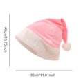 thumbnail image 3 of Pink Santa Hat for Unisex, Non-woven Polyester Christmas Cap with White Cuff, Festive Xmas Costume Headwear for Holiday Party, 3 of 5