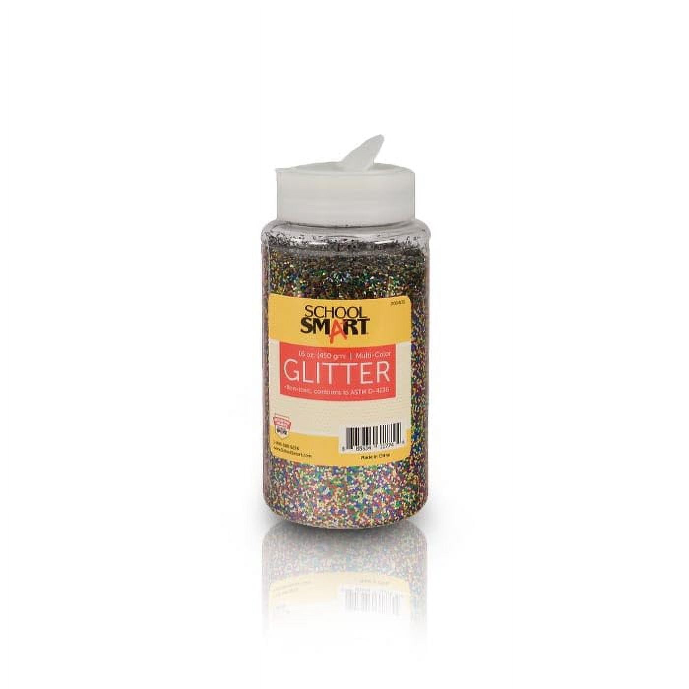 School Smart 2004131 1 lbs Jar Craft Glitter, Multi Color