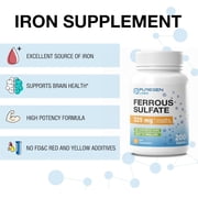 Puregen Labs Ferrous Sulfate Tablets 325 mg 200 Count