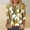 Khaki, variant on Plus Size 3/4 Sleeve Tops for Women,Women Vacation Style Floral Leisure Print Round Neck Three Quarter Sleeve 3/4 Sleeve T-shirt Loose Khaki XXXXXL