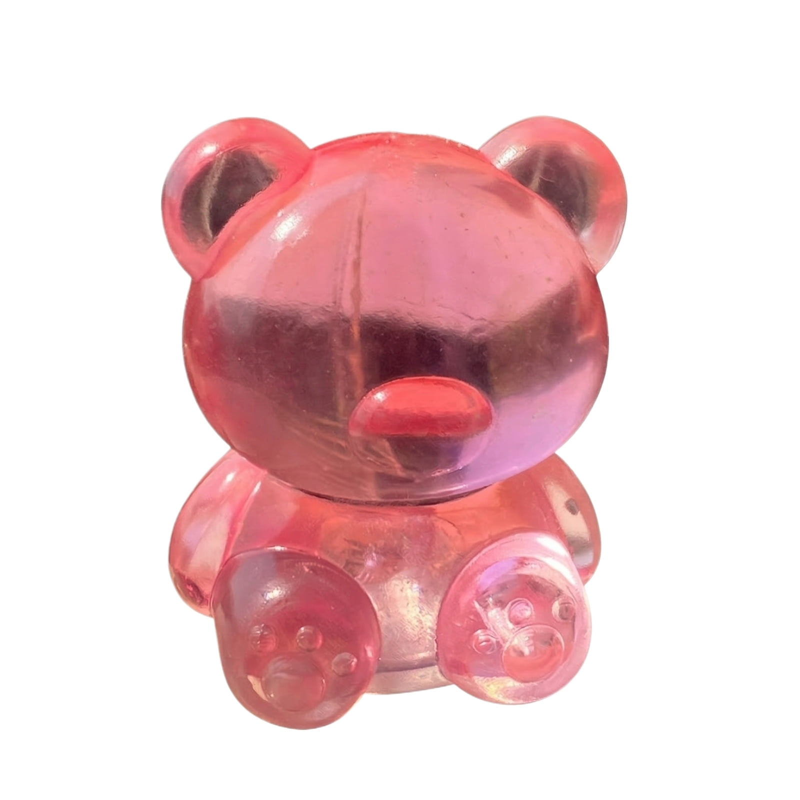 Bear Squishy Stress Ball 4Pcs - Transparent Gummy Bear Squeeze Doll, Super Soft Teddy Bear Stress Relief Fidget, Decompression Sensory Squeeze Ball