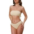 thumbnail image 4 of INSPIRAR CHIC Conjunto de Bikini de Dos Piezas para Mujeres con Tirantes de Banda y Lazo Lateral, Parte Superior Sin Tirantes y Parte Inferior Triangular, 4 of 5