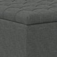 thumbnail image 3 of Harrison 30 inch Wide Transitional Small Square Coffee Table Storage Ottoman in Slate Grey Linen Look Fabric, 3 of 12