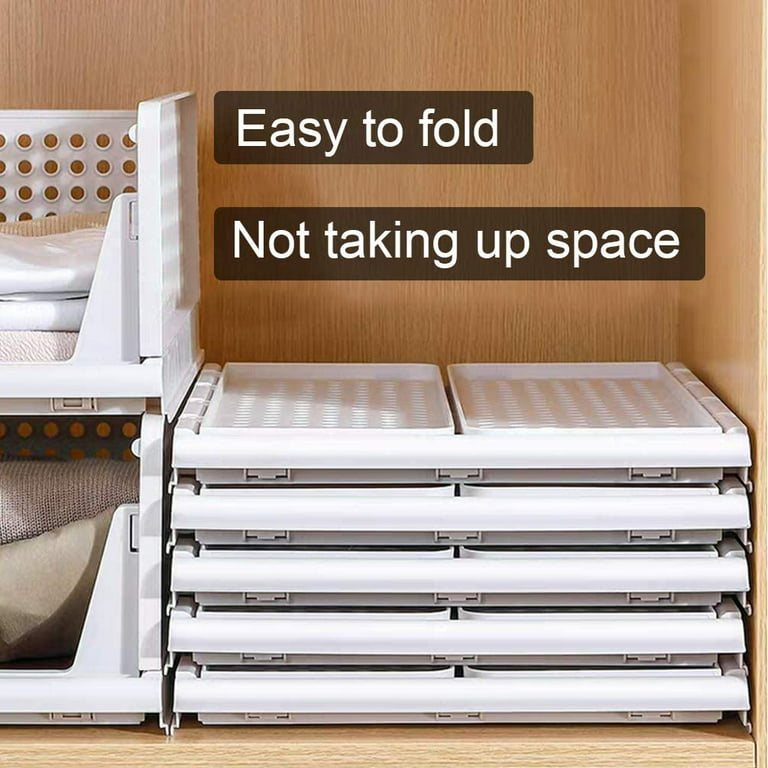 Dropship 3 Pack Foldable Storage Bin With Lid Stackable Plastic Closet  Organizer With Handle Divider Collapsible Drawer Organizer For Toys Clothes  to Sell Online at a Lower Price