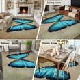 thumbnail image 6 of 5x7 Washable Area Rug, Blue Butterfly Non-Slip Large Rectangle Rug for Living Room Bedroom, Vintage Brown Retro Bug Farm Indoor Floor Mat for Home Decor, 6 of 9