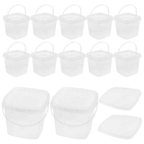 Raindrops 12pcs Reusable Ice Cream Container With Lid For Homemade Ice Cream Clear Ice Cream Bucket For Kitchen Supplies And Food Storage