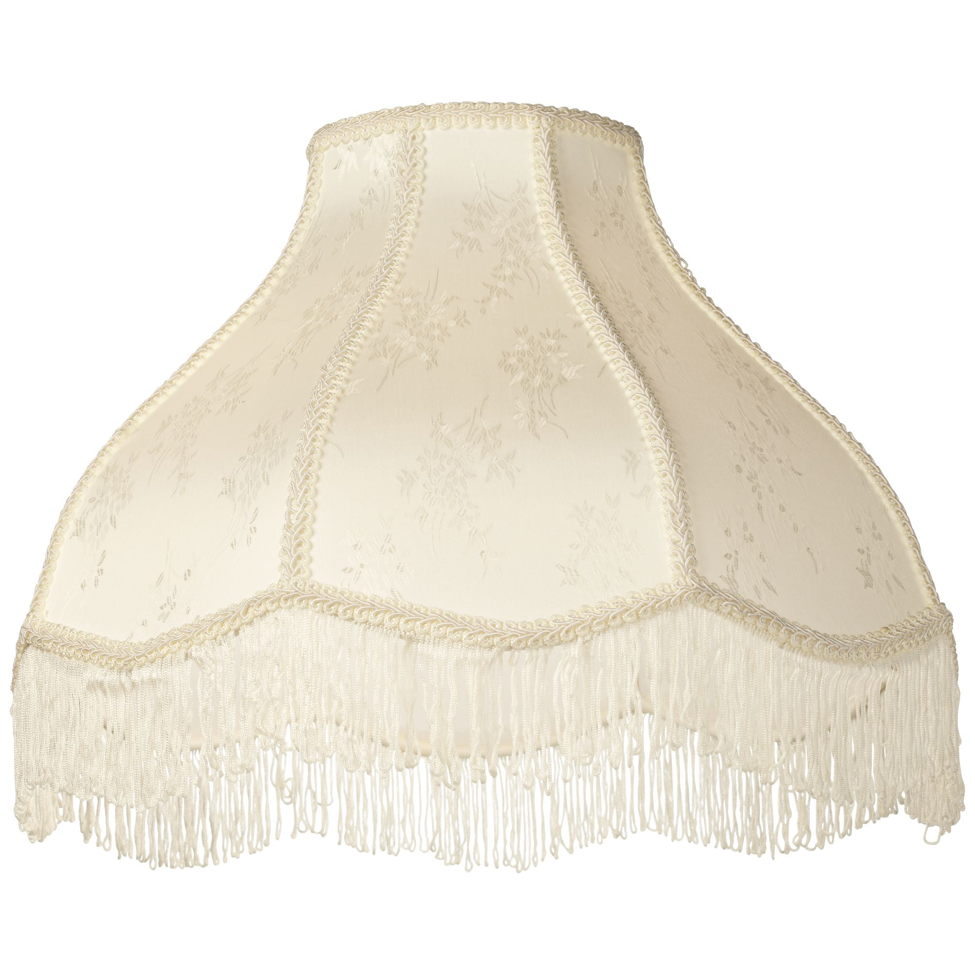 Springcrest Set of 2 Scallop Dome Lamp Shades Cream Large 6" Top x 17" Bottom x 11" High Spider Replacement Harp and Finial Fitting