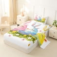 thumbnail image 2 of Erosebridal Funny Easter Eggs Kids Twin Sheet Sets,Colorful Blossom Flowers Cute Daisy Bedding For Girls 3-Piece, 2 of 6
