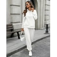 thumbnail image 4 of FIOPHY Women's Cozy 2 Piece Outfits Lounge Sets Long Sleeve Half Zip Sweatshirt Tops Jogger Sweatpants Sweats Track Suits Set,White,M, 4 of 5