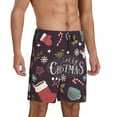 thumbnail image 3 of Rocae Merry Christmas for Men's Soft Sleep Pajama Shorts, Waistband and Pockets, 3 of 9