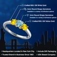 thumbnail image 2 of Gem Stone King 10K Two Tone Gold Blue Zircon and Yellow Sapphire Engagement Ring for Women | 1.57 Cttw | Round 5MM | Gemstone Birthstone | Size 8, 2 of 6