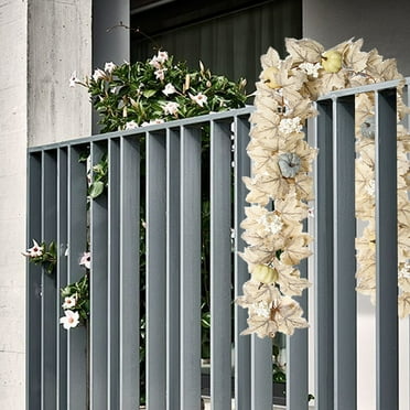 Ruhiku GW White Maple Leaf Garland 78.74inches, White Leaves Vine Fall Decor, Artificial Halloween Garlands for Indoor Outdoor Thanksgiving Home Fireplace Dinner Party