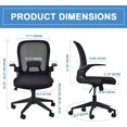 thumbnail image 2 of IPKIG Foldable Office Chair - Home Office Desk Chairs with Wheels and Flip-Up Arms - Foldable Backrest Mesh Computer Chair Adjustable Swivel Rolling Home Executive (White), 2 of 16