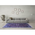 thumbnail image 3 of Ahgly Company Machine Washable Indoor Rectangle Persian Blue Traditional Area Rugs, 5' x 7', 3 of 4