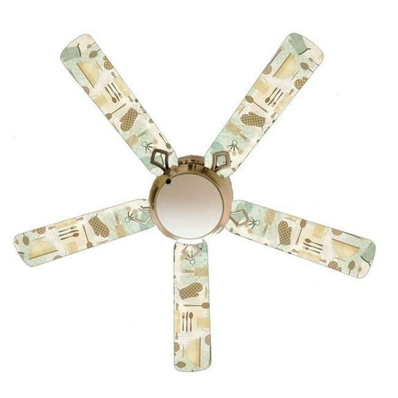 888 Cool Fans F52-0001096 52 in. Retro Cooking Kitchen 5-Blades White Ceiling Fan with Lamp