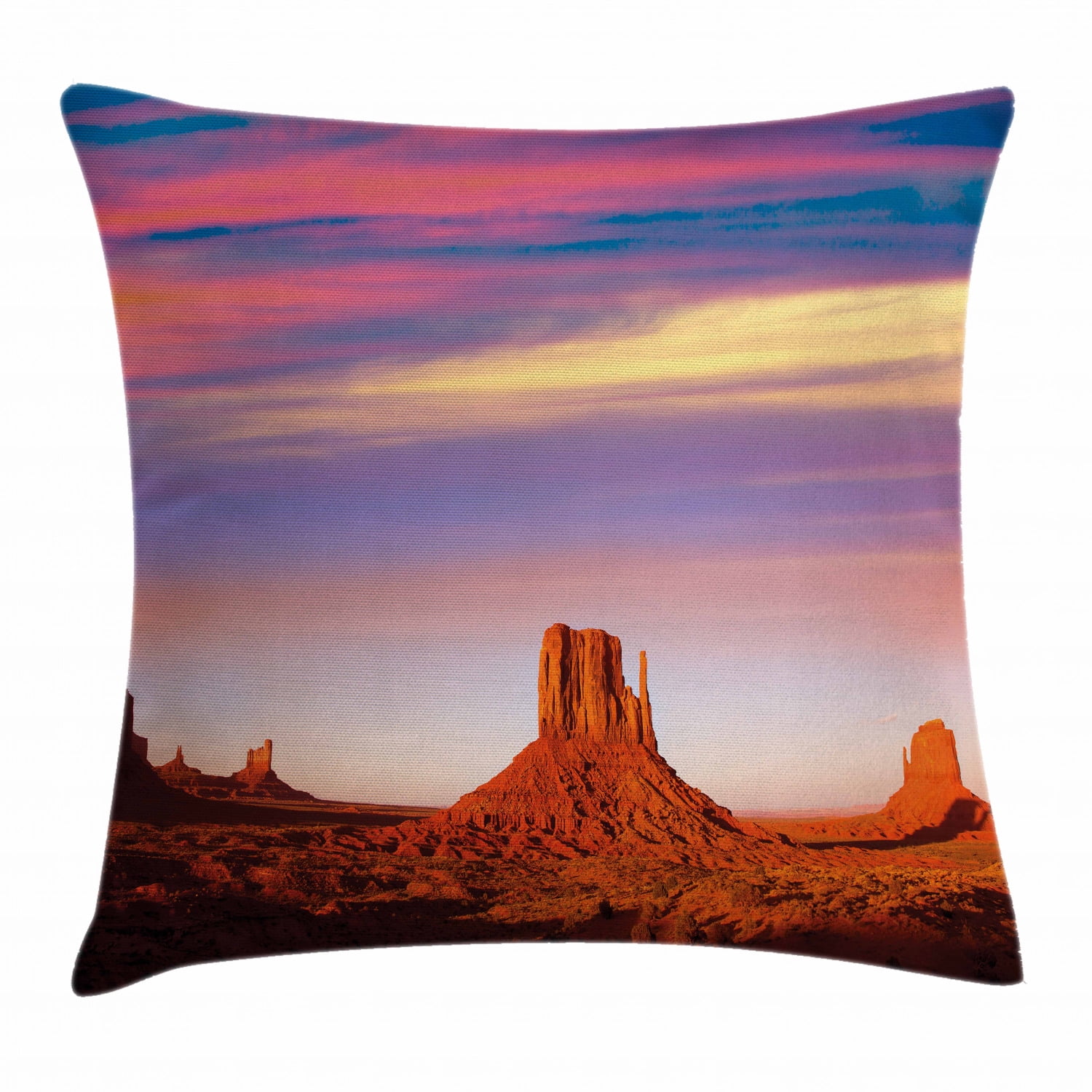 United States Throw Pillow Cushion Cover Monument Valley West Mitten And Merrick Butte Sunset Utah Desert Decorative Square Accent Pillow Case 20 X 20 Inches Dark Orange Pink Blue By Ambesonne