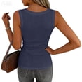 thumbnail image 6 of Trgacdwlo Women's Scoop Neck Ribbed Tank Tops Summer Basic Womens Sleeveless Shirts Fitted Casual Shirts for Women Blue XXL, 6 of 8