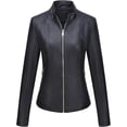 thumbnail image 3 of Giolshon Faux Leather Jackets for Women Moto Water Resistant Coat, 3 of 4