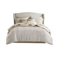 thumbnail image 2 of JERFIT Queen Comforter Set 10-Piece with Quilt, Jacquard Bedding Ensemble in Ivory for All-Season Luxury, 2 of 10