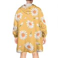 thumbnail image 2 of Yellow Daisy Flower Pattern Wearable Oversized Blanket,Wearable Blanket Hoodie for Adults,Cozy Hooded Blankets with Super Pockets,Super Warm Fuzzy Pullover for Women & Men, 2 of 6