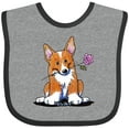 thumbnail image 3 of Inktastic Flower Corgi Boys or Girls Baby Bib, 3 of 4