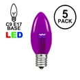 thumbnail image 2 of Novelty Lights 5 Pack C9 LED Outdoor String Light Patio Christmas Replacement Bulbs, Purple, C9/E17 Base, .75 Watt, 2 of 6