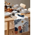thumbnail image 6 of ERUNPONLY Bohemian Nordic Table Runner - 108 Inch Long Middle Century Abstract Palm Tree Cotton and Linen Blended Dress Scarves Farmhouse Table Runner for Kitchen Dining, Coffee Table, 13" x 108", 6 of 8