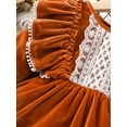 thumbnail image 6 of Kucnuzki Infant Baby Girl Clothes 12 Months Fall Winter Dress 18 Months Long Sleeve Lace Trims Stitching Solid Color Dress Orange 12-18 Months, 6 of 9