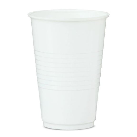 Disposable Plastic Cups, White, 18 Pieces, by Way To Celebrate