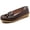 A-dk-brown, variant on Women Loafers Leather Rubber Sole Slip On Walking Flats Casual Moccasin Boat Shoes