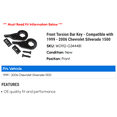 thumbnail image 2 of Front Torsion Bar Key - Compatible with 1999 - 2006 Chevy Silverado 1500 2000 2001 2002 2003 2004 2005, 2 of 2