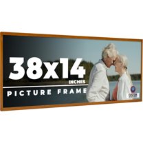 38x14 Honey Brown Real Wood Picture Frame Width 0.75 inches | Interior Frame Depth 0.5 inches |