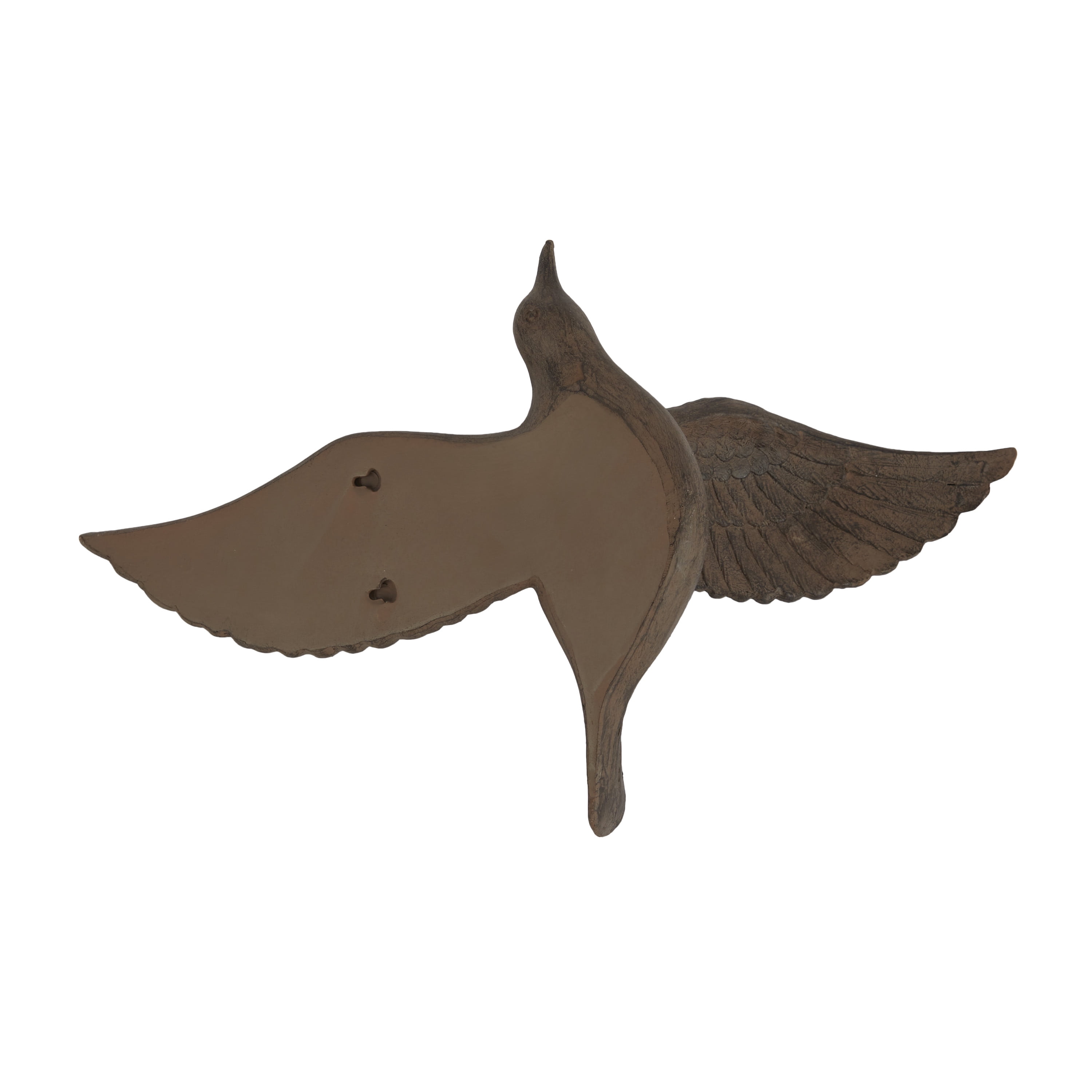 DecMode Brown Polystone Floating Bird Wall Decor (6 Count)