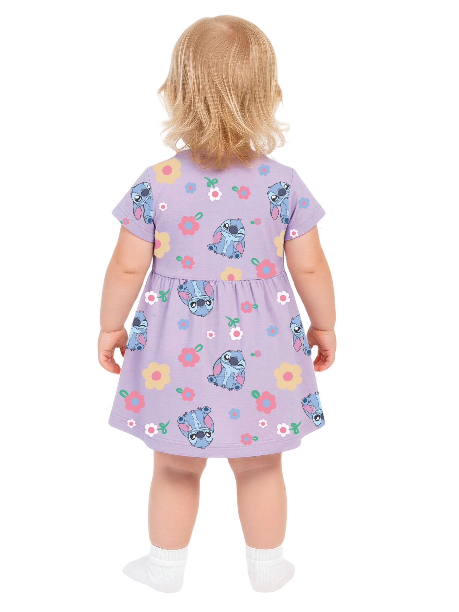 Stitch Baby Girl Viscose French Terry Dress and Panty Set, Sizes 0-24 Months