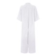 thumbnail image 6 of MSJUHEG Jumpers for Women,One Piece Jumpsuits for Women,Beach Outfits for Women,Petite Jumpsuits for Women,Short Sleeve Button Down Pockets Jumpsuits Rompers,Jumpsuit Scrubs for Women White 2XL, 6 of 7