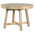 thumbnail image 4 of Natural Wood Wash Round Dining Table With Extendable Design. Solid Wood, , Rubber Wood. Holds 6. Adjustable 42" - 58" 16" Leaf Style Fits Any, 4 of 5