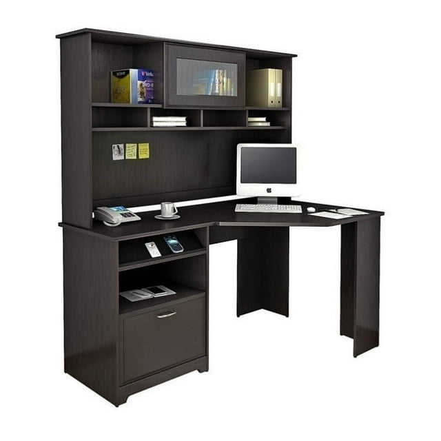 Pemberly Row 60" Bureau d'Angle avec Clapier en Chêne Expresso