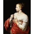 thumbnail image 2 of Caesar Van Everdingen 20x24 Black Ornate Framed Double Matted Museum Art Print Titled: Female Figure, Possibly Lucretia (1650s), 2 of 5